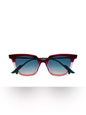 58. NEW FACE A FACE Gradient Pink-Red Cat-Eye Sunglasses with Blue Lenses